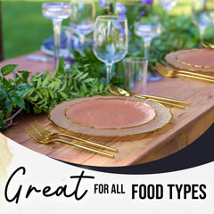 Pink/Gold Petal Plates - Combo Pack 20/20