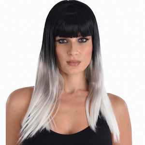 Black and White Ombre Halloween Wig