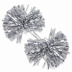 Silver Pom-Poms 2-Pack - Team Spirit Accessories