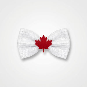 Canadian Pride Maple Leaf Sequin Bow Tie