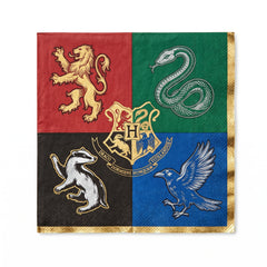 Harry Potter Hogwarts House Lunch Napkins - 6.5 In. x 6.5 In. - 16 Pack