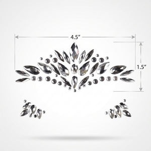 Silver Self-Adhesive Face Jewels - 1.5" x 4.5"