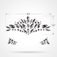Silver Self-Adhesive Face Jewels - Glam Costume Accessory