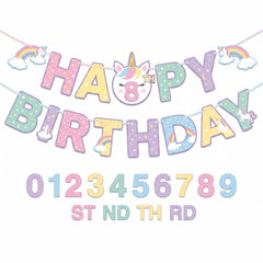 Enchanted Unicorn Add-An-Age Birthday Banner
