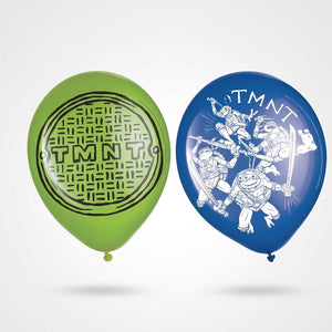 Teenage Mutant Ninja Turtles (TMNT) Latex Balloons - 12" Blue & Green, 6-Pack