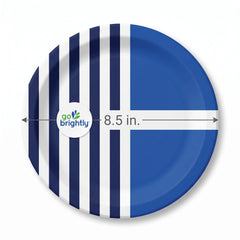 Color Block Printed 8.5" Round Paper Plates - Set of 8