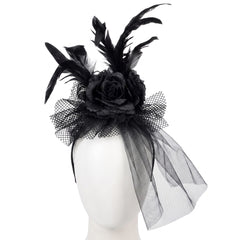 Deluxe Gothic Black Fascinator Headband