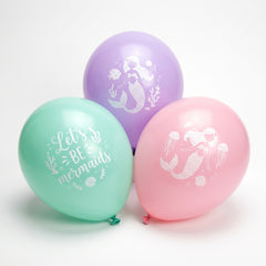 Enchanting Mermaid Printed Latex Balloons - Pack of 12