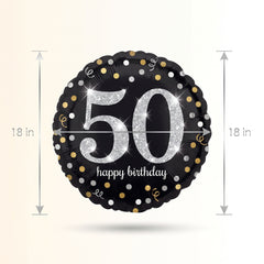 Sparkling 50th Birthday Mylar Balloon - 18 Inch