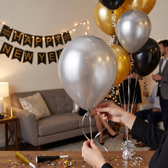 Luxaire Premium 12" Silver Latex Balloons, 25-Pack