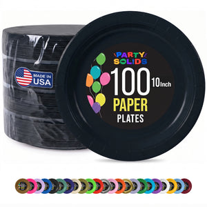 10 in. Black Paper Plates | 100 Count