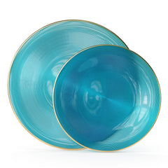 7 Inch and 10 Inch Luster Plate Combo 15|15 Turquoise