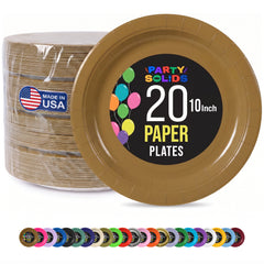 10 In. Bronze Paper Plates - 20 Ct.