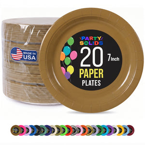7 In. Bronze Paper Plates - 20 Ct.