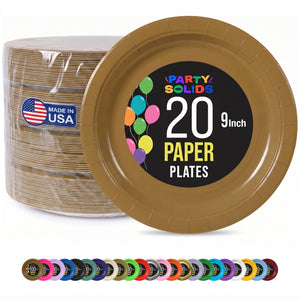 9 In. Bronze Paper Plates - 20 Ct.