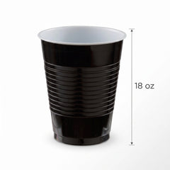 Jet Black 18oz Plastic Party Cups
