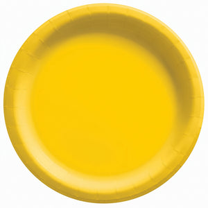 Sunny Yellow 6.75" Round Paper Plates - 16 Count