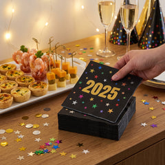 Starlight New Year's Eve 2025 Lunch Napkins - 6.5 In. x 6.5 In. - 40 Pack