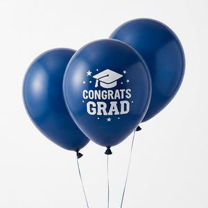 Royal Blue Latex Graduation Balloons - 15 Pack