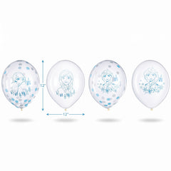 Disney Frozen 2 Confetti Latex Balloons, 12-Inch, 6-Pack