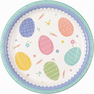 Pretty Pastel Easter Dessert Plates - 7" Round, 8-Pack
