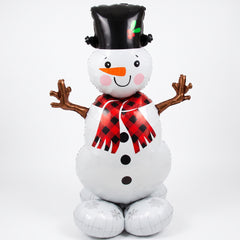 Festive 50-Inch Snowman AirLoonz Balloon - Christmas Foil Air Walker