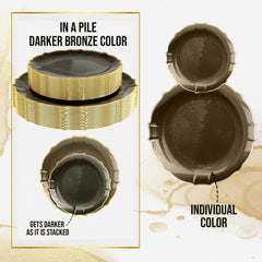 Smoke/Gold Petal Plates - Combo Pack 120/120