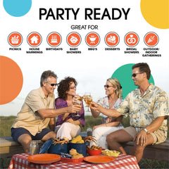 7 In. Orange Paper Plates - 50 Ct.