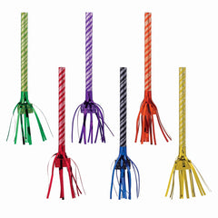 Rainbow Fringe Blowout Noisemakers - 8 Pack