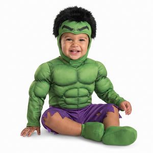 Infant Marvel Hulk Muscle Costume with Hat for Halloween