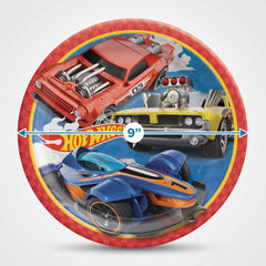 Hot Wheels 9-Inch Round Paper Plates - 8 Pack