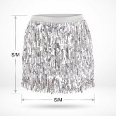 Silver Sparkle Party Skirt - S/M