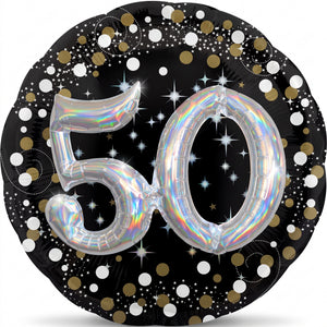 Sparkling Silver 50th Birthday Foil Balloon