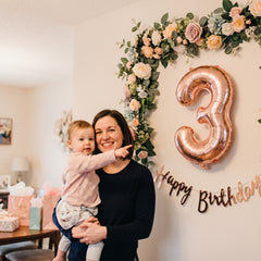 Rose Gold Script Number 3 Balloon - 8-Inch Air-Filled Foil