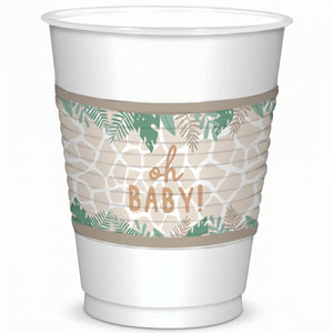 Soft Jungle "Oh Baby" 16oz Plastic Cups - 25 Pack