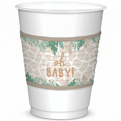Soft Jungle "Oh Baby" 16oz Plastic Cups - 25 Pack