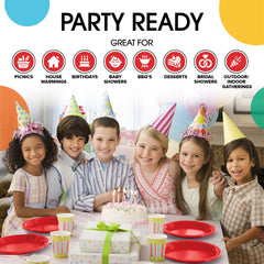 10 In. Red Plastic Plates | 100 Count