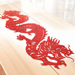 Lunar New Year Dragon Felt Table Runner, 14x51-inch