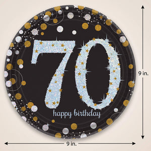 Sparkling Celebration 70th Birthday Prismatic Lunch Plates, 8-Pack