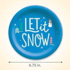 Festive "Let It Snow" 6.75" Paper Plates