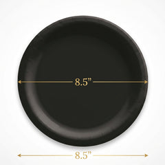 Black Go Brightly 8.5" Round Paper Plates - 16 Count