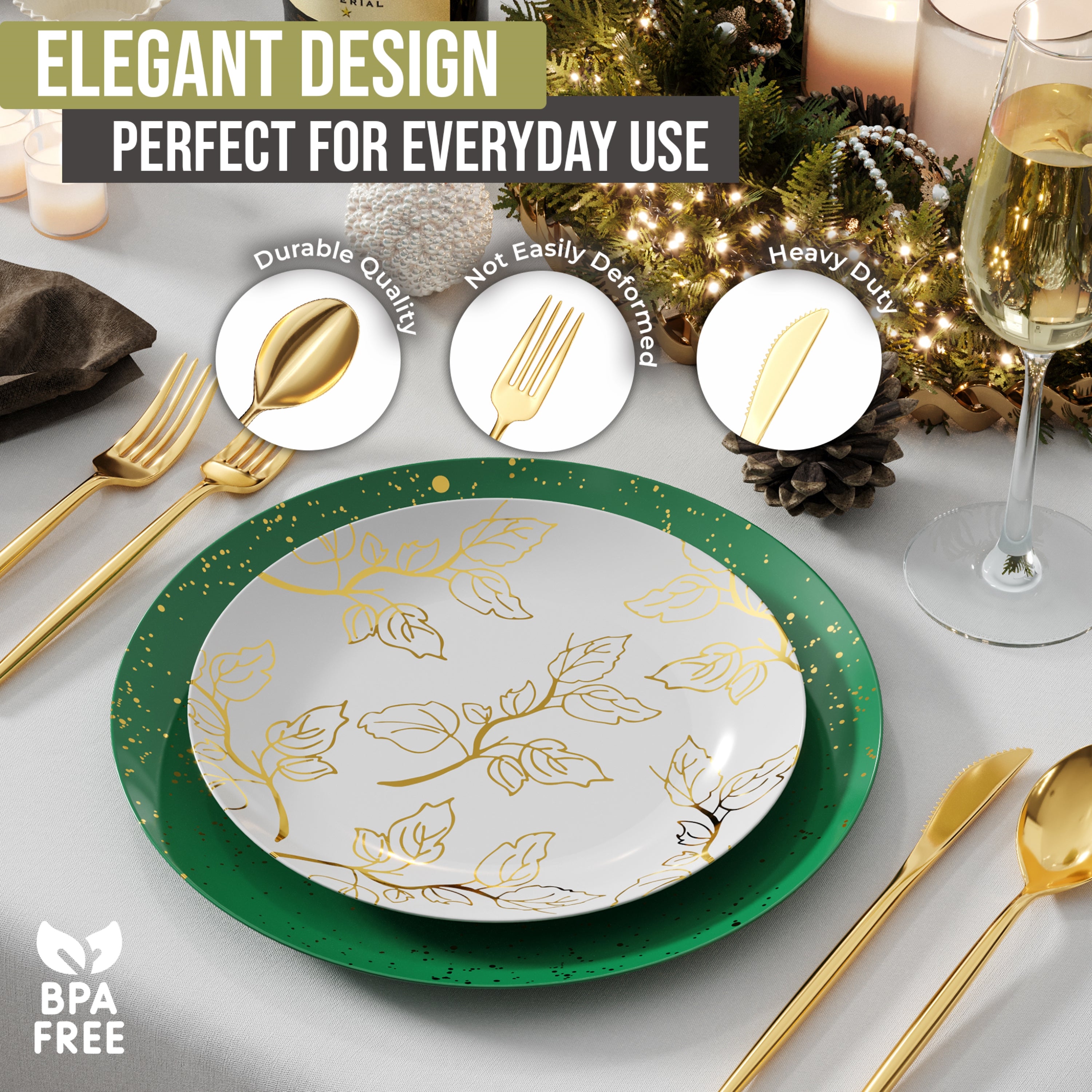 360 Pack Trendable Gloss Cutlery Combo Gold 120/120/120