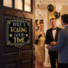 Glittering Hollywood "Have a Roaring Good Time" Hanging Sign