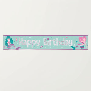 Mermaid-Themed Happy Birthday Banner