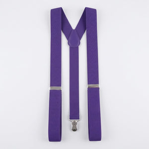 Purple Adjustable Y-Back Suspenders - Versatile Costume Accessory