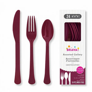 Brava! Berry Plastic Cutlery Set - 24 Count