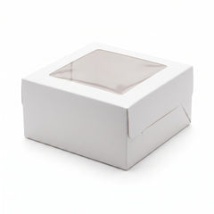 White Square Window Cake Box, 12x12x6 Inches