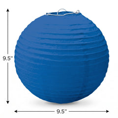 Royal Blue Paper Lanterns, 9.5-Inch, 3-Pack