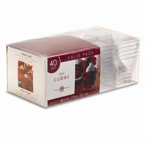 Clear Mini Cube Plastic Bowls, 2 oz, 40-Pack