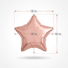 Rose Gold Star Metallic Foil Balloon - 18 Inch